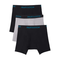 Fruit Of The Loom Mens Breathable Briefs  Moisture Wicking Underwear  Assorted Color Multipacks Boxer  Cotton Mesh - Black/Grey  Large US