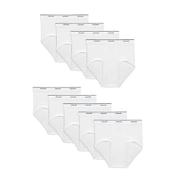 Fruit Of The Loom Mens Tag-free Cotton Briefs  9 Pack - White  Small U