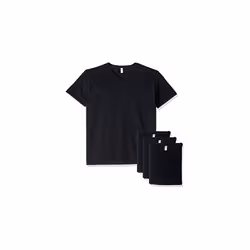 Fruit of the Loom Men's Lightweight Cotton Tees (Short & Long Sleeve) V-Neck-4 Pack-Black XX-Large
