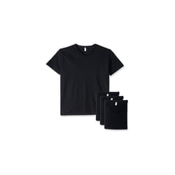Fruit of the Loom Men's Lightweight Cotton Tees (Short & Long Sleeve)  V-Neck-4 Pack-Black  XX-Large