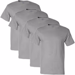 Fruit of the Loom Men's Lightweight Cotton Tees (Short & Long Sleeve)  Crew-4 Pack-Heather Grey  Medium