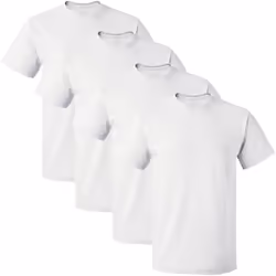 Fruit of the Loom Men's Lightweight Cotton Tees (Short & Long Sleeve)  Crew-4 Pack-White  Medium