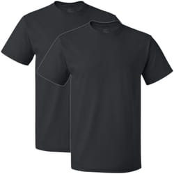 Fruit of the Loom mens Lightweight Cotton Tees (Short & Long Sleeve) Shirt  Crew - 2 Pack Black  3X-Large US