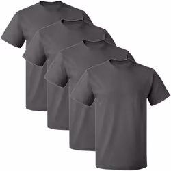 Fruit of the Loom Men's Lightweight Cotton Tees (Short & Long Sleeve)  Crew-4 Pack-Charcoal  Medium