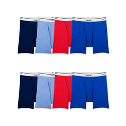 Fruit of the Loom Men's Active Cotton Blend Lightweight Boxer Briefs  Assorted Colors (8 Pack)  Large