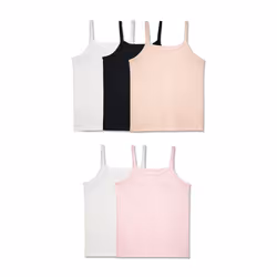 Fruit of the Loom Girls' Big Undershirts Tanks  Cami-5 Pack-Assorted  Large