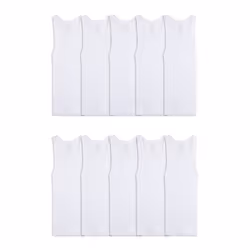 Fruit Of The Loom Boys Eversoft Cotton Undershirts  T Shirts & Tank Tops Underwear  Tank - Boys - 10 Pack - White  Small US