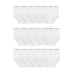 Fruit of the Loom mens Tag-free Cotton Briefs Underwear  15 Pack - White  Large US