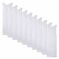 Fruit of the Loom Men's A-Shirt  White (10 Pack)  Medium