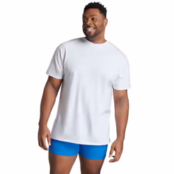 Fruit of the Loom mens Stay Tucked Crew T-shirt Underwear  Tall Man - White 6 Pack  X-Large US