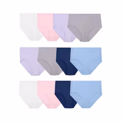 Fruit of the Loom Women's Underwear Microfiber Panties (Regular & Plus Size)  Brief-12 Pack-Assorted  9