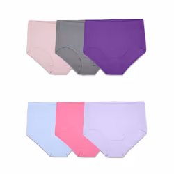 Fruit of the Loom Women's Underwear Breathable Panties (Regular & Plus Size)  Brief-Cotton Mesh-6 Pack  6