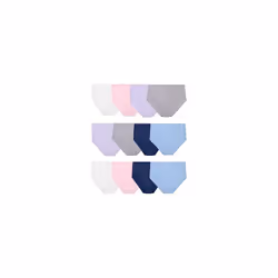 Fruit of the Loom Women's Underwear Microfiber Panties (Regular & Plus Size) Brief-12 Pack-Assorted 6