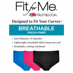 Fruit Of The Loom Womens Fit For Me Plus Size Underwear  Designed To Your Curves Briefs  Brief - Breathable Micro Mesh - Assorted  12 Plus