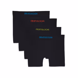 Fruit of the Loom Boys' Seamless Comfort Boxer Brief Underwear, black (4 Pack) Small