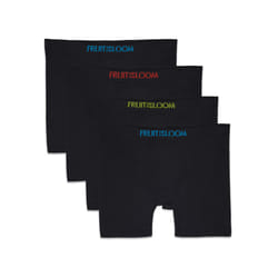 Fruit of the Loom Boys' Seamless Comfort Boxer Brief Underwear, black (4 Pack) Small