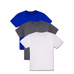 Fruit of the Loom boys Solid Multi-color Short Sleeve Soft Crew T-shirts  3 Pack T Shirt  Cobalt Charcoal White  XX-Large US