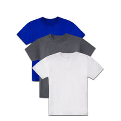 Fruit of the Loom boys Solid Multi-color Short Sleeve Soft Crew T-shirts  3 Pack T Shirt  Cobalt Charcoal White  XX-Large US