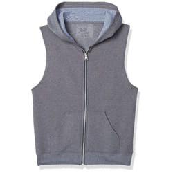 Fruit of the Loom Boys' Fleece Full Zip Sleeveless Vest  CHARCOAL HEAT
