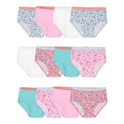 Fruit of the Loom Toddler Girls' Tag-Free Cotton Underwear  Brief-12 Pack-Assorted Colors  2-3T
