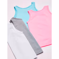 Fruit of the Loom Girls Undershirts Camis  Toddler Tank-6 Pack-Assorted  2-3T