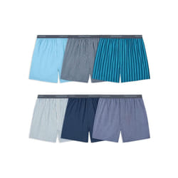 Fruit of the Loom mens Tag-free (Knit & Woven) Boxer Shorts  Woven - 6 Pack Exposed Waistband  XX-Large US