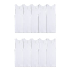 Fruit Of The Loom Boys Eversoft Cotton Undershirts  T Shirts & Tank Tops Underwear  Tank - Toddler - 10 Pack - White  4-5T US