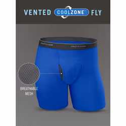 Fruit of the Loom Men's Coolzone Boxer Briefs  Moisture Wicking & Breathable  Assorted Color Multipacks  7 Pack-White  Large