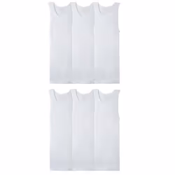 Fruit of the Loom Men's Sleeveless Tank A-Shirt Tag Free & Moisture Wicking Ribbed Stretch Fabric Big Man-6 Pack-White 3X ...