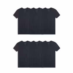 Fruit of the Loom Men's Eversoft Cotton Stay Tucked V-Neck T-Shirt Regular-Black-6 Pack Large