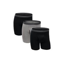 Fruit of the Loom Men's Boxer Briefs Premium Tag-Free Cotton Underwear (Regular & Big  Big Man-3 Pack-Black/Gray  XX-Large