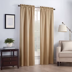 Eclipse Canova Thermal Insulated Single Panel Rod Pocket Darkening Curtains for Living Room 42 in x 63 in GOLD