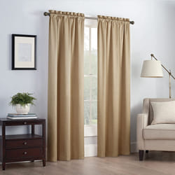 Eclipse Canova Thermal Insulated Single Panel Rod Pocket Darkening Curtains for Living Room  42 in x 63 in  GOLD