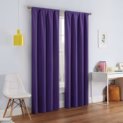 ECLIPSE Kendall Modern Blackout Thermal Rod Pocket Window Curtain for Bedroom or Living Room 1 Panel 42 X 84 Purple