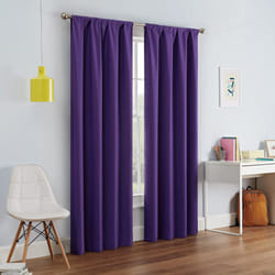 ECLIPSE Kendall Modern Blackout Thermal Rod Pocket Window Curtain for Bedroom or Living Room 1 Panel  42 X 84  Purple