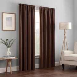 ECLIPSE Kendall Modern Blackout Thermal Rod Pocket Window Curtain for Bedroom or Living Room (1 Panel)  42 X 54  Chocolate