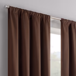 ECLIPSE Kendall Modern Blackout Thermal Rod Pocket Window Curtain for Bedroom or Living Room (1 Panel)  42 X 54  Chocolate