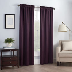 Eclipse Canova 42"""" x 63"""" Rod Pocket Single Panel Privacy Window Treatment Living Room  42x63  Plum