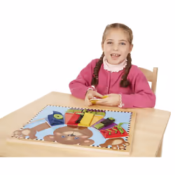 Melissa & Doug Basic Skills Puzzle Board - Wooden Educational Toy