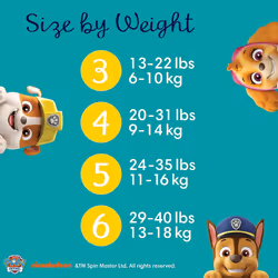Pampers Baby-Dry Paw Patrol Edition Size 5, 186 Nappies, 11kg - 16kg, Monthly Pack, with A Stop & Protect Pocket to Help Prevent Leaks at The Back