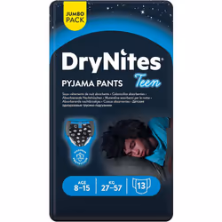 Huggies DryNites, Boys Pyjama Pants, Sizes 8-13 Years (52 Pants) Discrete Night Time Pants Maximum Protection to Manage Chil ...