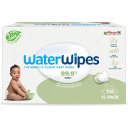 WaterWipes Plastic-Free Textured Clean Toddler  Baby Wipes 720 Count (12 Packs) 99.9% Water Based Wipes Unscented for Sensitive Skin (Packing May Vary