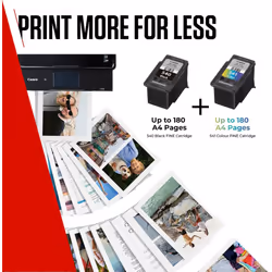 Canon Ink & Paper Multipack - PG-540/CL-541 Genuine Printer Ink Cartridges 2 Pack (1 x Black, 1 x Colour) & 4x6 Photo Paper (50 x Sheets) Compatible