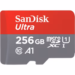 SanDisk 256GB Ultra microSDXC card + SD adapter, Memory card Full HD, up to 150 MB/s, with A1 App Performance, UHS-I, Class 1 ...