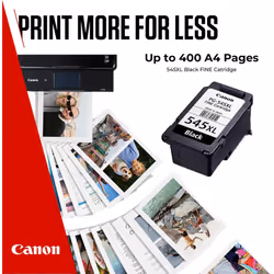Canon Ink - PG-545XL High Yield Genuine Black Printer Ink Cartridge - Prints Up to 400 A4 Pages (1 x Cartridge)