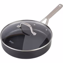 Ninja ZEROSTICK Essentials Cookware 26cm Sauté Pan with Glass Lid Non-StickLong Lasting Forged Aluminium Sauté Pan Oven Saf ...