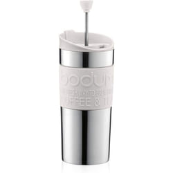 BODUM Travel French Press Coffee Maker, Vacuum, Small, 0.35 L - Off-White