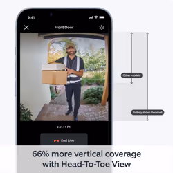New Ring Battery Video Doorbell DIY Wireless Video Doorbell Camera I Head-To-Toe View, HD Video | Easy to install (5 min) | With Built-in Battery