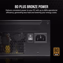 CORSAIR CX750 80 PLUS Bronze Non Modular Low-Noise ATX 750 Watt Power Supply - UK - Black