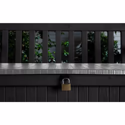 Keter Eden Bench 265L Outdoor 60% recycled Garden Furniture Storage Box Graphite & Light Grey  Fade Free | All Weather Resistant